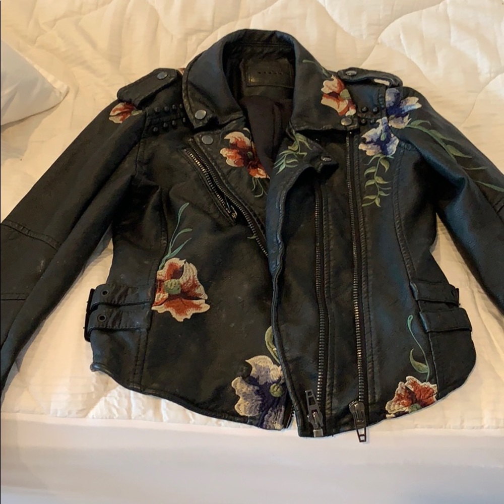 BlankNYC floral leather jacket